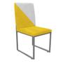 Imagem de Cadeira Office Stan Duo Sala de Jantar Industrial Ferro Cinza material sintético Amarelo e Branco - Ahz Móveis