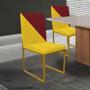 Imagem de Cadeira Office Stan Duo Sala de Jantar Industrial Ferro Dourado Sintético Amarelo e Vermelho - Ahz Móveis