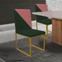 Imagem de Cadeira Office Stan Duo Sala de Jantar Industrial Ferro Dourado Suede Verde e Rose Gold - Ahz Móveis