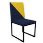 Imagem de Cadeira Office Stan Duo Sala de Jantar Industrial Ferro Preto material sintético Azul Marinho e Amarelo - Ahazzo Móveis