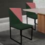 Imagem de Cadeira Office Stan Duo Sala de Jantar Industrial Ferro Preto Suede Verde e Rose Gold - Ahz Móveis