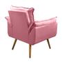 Imagem de Cadeira Opala Decorativa Quarto e Sala Pés Palito Suede Rosa