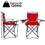 Imagem de Cadeira Para Camping Dobravel Portatil Praia 120 Kg Vermelha