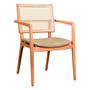 Imagem de Cadeira para Mesa de Jantar Adele 44cm Madeira Maciça com Braço  material sintético Fende - Sallar Home