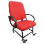 Imagem de Cadeira Para Obeso Giratória Plus Size Maxx Reforçada Até 180 Kg Rodinha Com Trava JS Vermelha
