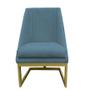 Imagem de Cadeira Para Sala De Jantar Ana Base de ferro Suede Azul Tiffany - D'Classe Decor