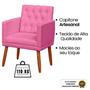 Imagem de Cadeira Poltrona com Puff Decorativa Capitone Estofada Resistente Escritório Recepção