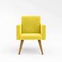 Imagem de Cadeira Poltrona Decorativa - Cor Amarela - Balaqui Decor Desenho do tecido:Suede Amarelo