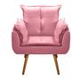 Imagem de Cadeira Poltrona Opala Decorativa Consultório Salão Pés Palito Suede Rosa