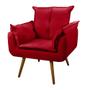 Imagem de Cadeira Poltrona Opala Decorativa Quarto e Sala de Estar Suede Vermelho