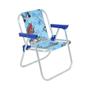 Imagem de Cadeira Praia Infantil 30kg Alumínio Dobrável HotWheels Azul