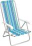 Imagem de Cadeira Praia Mor Reclinável Alumínio 4 Posições Colorida
