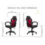 Cadeira Presidente Gamer em Couro PU Preta com Vermelho Pelegrin PEL-3002 Imagem de Cadeira Presidente Gamer em Couro PU Preta com Vermelho Pelegrin PEL-3002