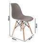 Imagem de Cadeira Quarto Escritório Sala Charles Design Eames Eiffel Wood - Cinza