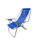 Imagem de Cadeira Reclinável de Praia 5 posições Em Alumínio Reforçado - Azul