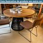 Imagem de Cadeira Roma Daf Móveis em Assento e Encosto em MDF com Espuma D28 Linho Bege Base Aço Preto