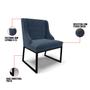 Imagem de Cadeira Sala de Jantar Industrial Preto Kit 6 Liz Suede Azul Mho D03 - D'Rossi