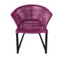 Imagem de Cadeira Salinas Corda Náutica Base em Alumínio Preto/rosa