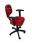 Imagem de Cadeira secretaria com regulagem de altura a gás e com  braço digitado  regulagem tecido vermelho