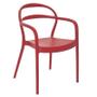 Imagem de Cadeira Sissi em Polipropileno e Fibra de Vidro com Braços Vermelho Tramontina