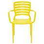 Imagem de Cadeira Sofia em Polipropileno e Fibra de Vidro Amarelo com Encosto Horizontal e Braços Tramontina