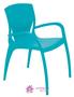 Imagem de Cadeira Tramontina Clarice Azul com Braços em Polipropileno e Fibra de Vidro