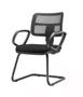 Imagem de Cadeira Zip Tela Com Bracos Fixos Assento material sintético Base Fixa Preta - 54474