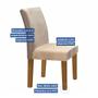 Imagem de Cadeiras Kit 2 Cadeiras Estofadas Espanha Ypê/Suede Pena - Cel Móveis