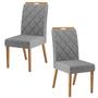 Imagem de Cadeiras Kit 2 Cadeiras Wood Viena Mel/Linho Cinza - Mais Decor