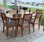 Imagem de Cadeiras Prime Wood com Assento Estofado e Encosto de Tela Rattan Natural (Kit 2 Cadeiras)