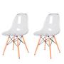 Imagem de Cadeiras Transparentes Eiffel Eames Base Madeira Incolor 130PC