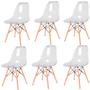 Imagem de Cadeiras Transparentes Eiffel Eames Base Madeira Incolor 130PC