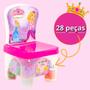 Imagem de Cadeirinha Princesas 28 Peças Com Blocos De Montar Infantil Educativo Brinquedos De Encaixar Big Star