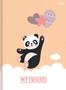 Imagem de Caderno Brochura Pequeno 1/4 Ursinho Panda My Friend Capa Dura 48 Folhas Costurado São Domingos