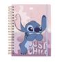 Imagem de Caderno DAC Smart Colegial  Disney Stitch  com folhas reposicionáveis (Azul e Rosa) 90g