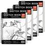 Imagem de Caderno de Esboços FIXSMITH (9x12cm) - 400 Folhas (100g/m²) - Pacote com 4