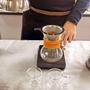 Imagem de Cafeteira de Vidro com Coador de Inox Passador de Café Borossilicato Detalhe em Madeira 350ml