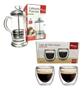 Imagem de Cafeteira Francesa + 2 Copos Vidro Duplo Shot 350ml