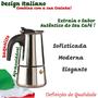 Imagem de Cafeteira Italiana Aço Inox Capacidade de 6 Xícaras Fogão Gás Indução Faz 300 ml Original Café Moka Resistente Premium