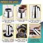 Imagem de Cafeteira Italiana Inox 4 Xícaras De Café Manual Indução Gás 200ml Pequena