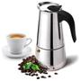 Imagem de Cafeteira Italiana Inox Moka 450ml 6 Xícaras Café Expresso Luxo Prática Gourmet Premium Portátil Camping Escritório