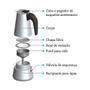 Imagem de Cafeteira Italiana Moka Pequena 100ml Aço Inox Premium