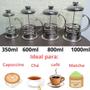 Imagem de Cafeteira prensa francesa manual  inox 350ml  café  chá  leite cremoso casa 