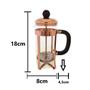 Imagem de Cafeteira Prensa Francesa Vidro e Aço Inox Rose Gold - 350mL - Clink Cód: 4836