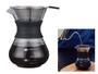 Imagem de Cafeteira tipo jarra vidro 400ml com coador inox e anel silicone café Barista - Unihome