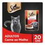 Imagem de Caixa 20un Ração Úmida Sheba Sachê Gatos Adultos Carne 85g