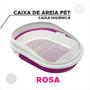 Imagem de Caixa Areia Gato Grande Com Grade Furba Rosa