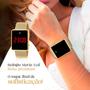 Imagem de Caixa + Brincos + Relogio Feminino Digital Banhado + Colar presente silicone pulseira ajustável