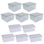 Imagem de Caixa c/5 cake box quadrada e 5 retangular p/ sobremesa 1,500ml - blue star