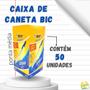 Imagem de Caixa Caneta Bic Cristal Azul Preta Vermelha 50un Ponta 1.0